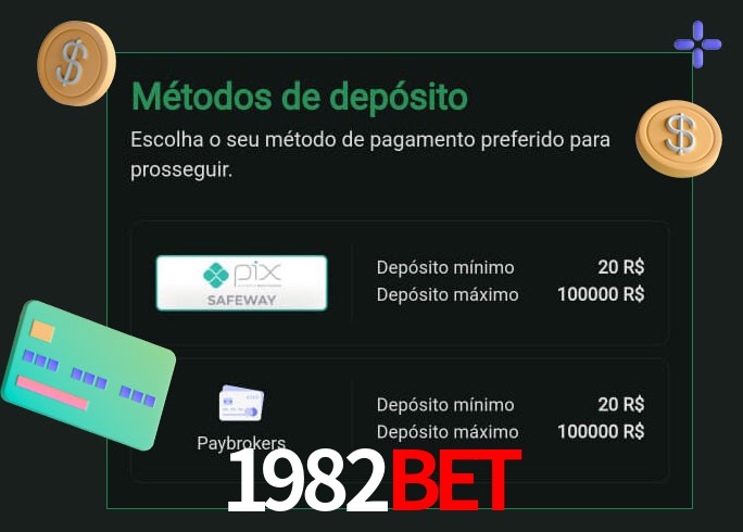 O cassino 1982bet oferece uma grande variedade de métodos de pagamento